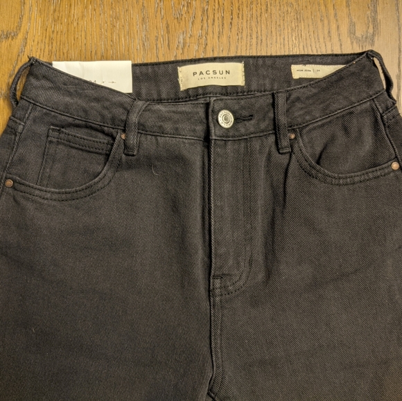 Pacsun Womens Mom Jeans Size 24 Mid Rise OFF BLACK NWT. - Picture 8 of 10